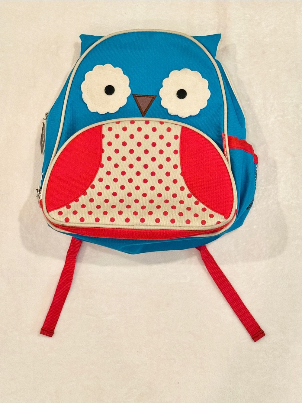 Skip Hop Blue and Pink Owl Kids Backpack with Polka Dot Pocket